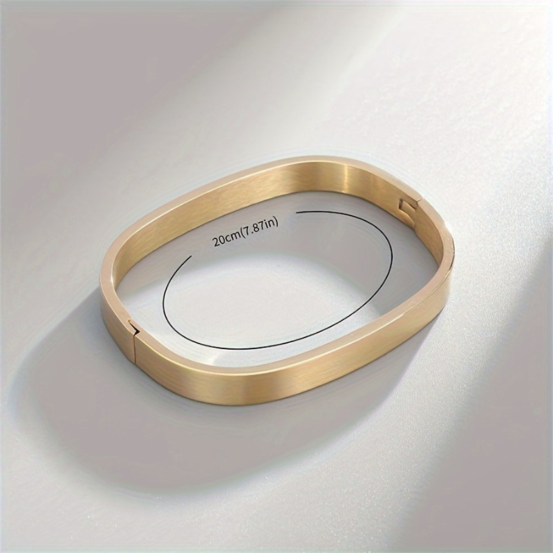 Men's High-Quality Stainless Steel Glossy Square Cuff Bracelet